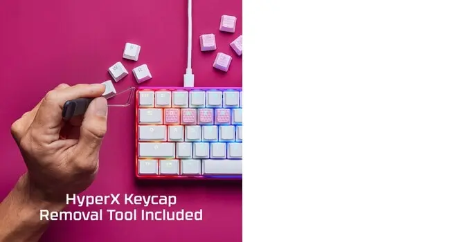HyperX Rubber Keycaps Spēļu taustiņu komplekts rozā US Layout Photo 7
