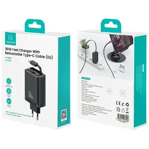 Сетевое зарядное устройство usams Xiang Series CC296 30W 1xUSB-C 1xUSB-A