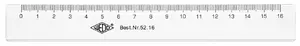 WEDO 52 16 Straight Ruler 160 mm Transparent Plastic with Centimeter and Millimeter Scale