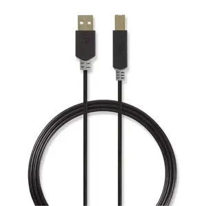 USB cable Nedis CCBW60100AT20 2 m USB A USB B USB 2.0 Anthracite