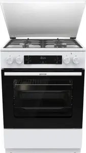 Brīvi stāvoša plīts Gorenje GK6C5WF Gāzes plīts virsma Elektriskā cepeškrāsns 71 L 4 gatavošanas zonas Baltā krāsā