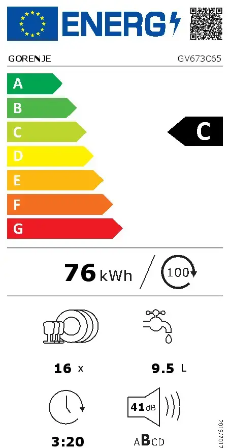 Iebūvējamā trauku mazgājamā mašīna Gorenje GV673C65 Photo 12