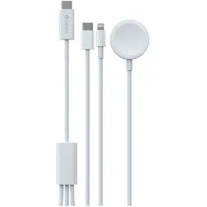 3‑in‑1 charging cable Devia EA520 with USB‑C, Lightning and Apple Watch connector