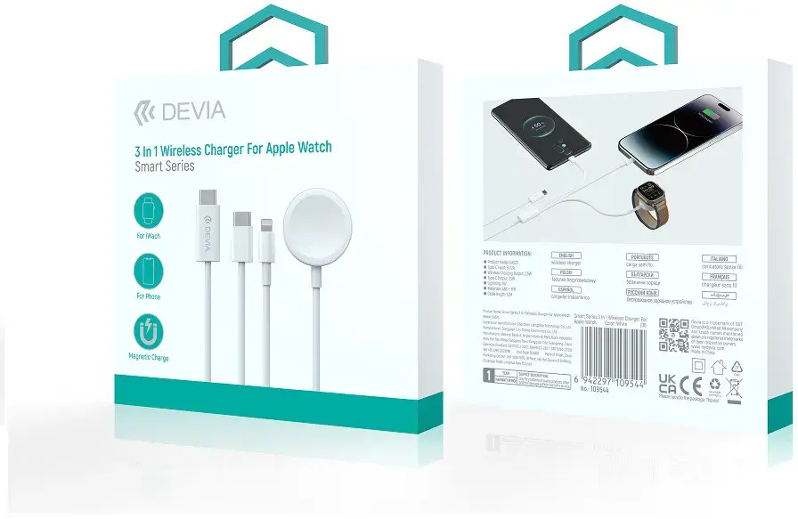 Devia EA520 3‑in‑1 cable USB‑C Lightning Apple Watch Photo 3