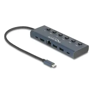 DeLOCK 92000 USB Type-C Hub 5000 Mbit/s HDMI RJ-45 USB 3.2
