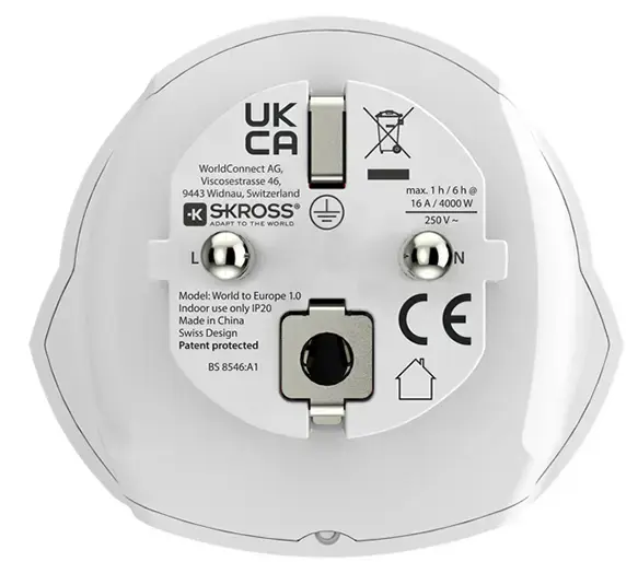 Адаптер SKROSS World to Europe для путешествий Photo 5
