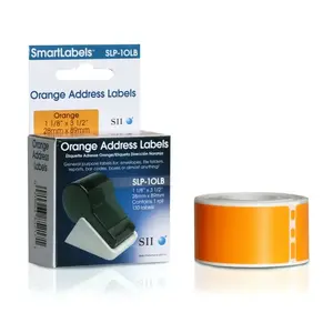 Self-adhesive printer label Seiko Instruments SLP-1OLB Orange 8.9 cm x 2.8 cm 130 labels