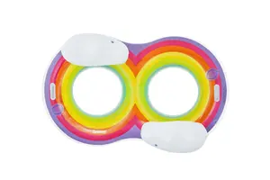 Inflatable 2-Person Swim Tube Bestway Rainbow Dreams 1.86 m × 1.16 m, multicolour