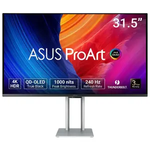 Компьютерный монитор ASUS ProArt OLED PA32UCDM 31.5 дюйма 3840 x 2160 пикселей 4K Ultra HD QD-OLED Серебристый