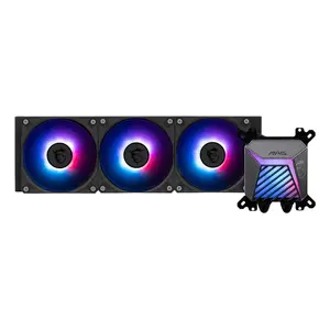 All-in-one liquid cooler MSI MAG Coreliquid A15 360 — 3x 120 mm fans, radiator 394 x 120 x 27 mm, pump 5V, RGB, supports LGA 1851