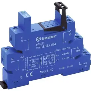 Relay socket Finder 93.02.7.024 (MPN 93027024) for plug-in relays, 7-pin base