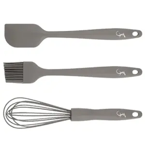 Baking accessories Lurch FLEXISTARTER 3pcs silicone set — scraper, brush, whisk, gray