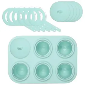 Popsicle molds Lurch DE5500010484 silicone 6-piece set Arctic Animals, mint, 6×64 ml