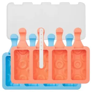 Popsicle molds Lurch DE5500010487 silicone mint/peach 8-piece set (2 trays, 8 sticks, 2 lids)