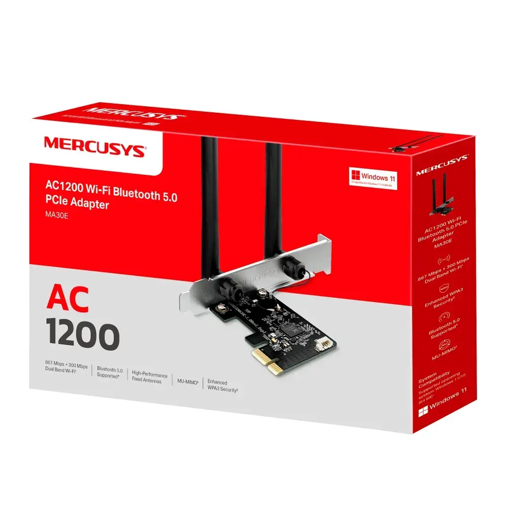 Mercusys AC1200 Wi-Fi Bluetooth PCIe адаптер Photo 7