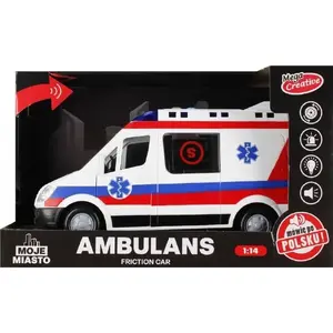 Toy ambulance vehicle mega creative AUTO POGOTOW B/O 32x19x14 cm, battery-operated, model 8018-1 NPL