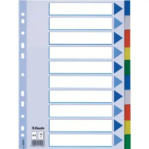 ESSELTE divider PP A4 blank tab index multicolour 225×297 mm 70 g