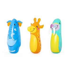 Надувная игрушка Bop Bag Bestway — винил, клапан безопасности, от 3 лет, синий/серый/жёлтый
