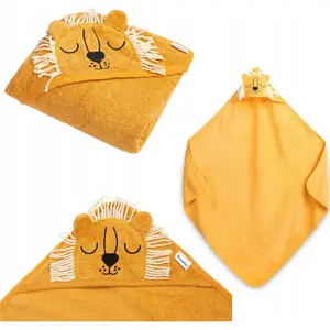 Bath Hooded Towel Sensillo OKRYCIE KĄPIELOWE LEW 90x90 cm yellow