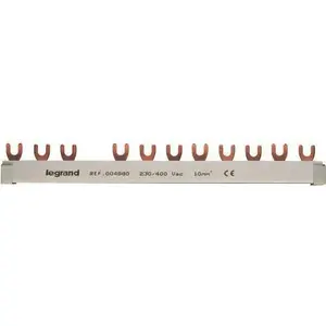 Busbar Legrand 04980, copper/metal busbar for electrical distribution, 10 mm