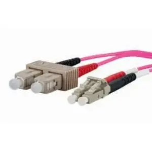 Tīkla kabelis METZ CONNECT 151S1EOJO10E 2x SC 2x LC OM4 1 m Rozā