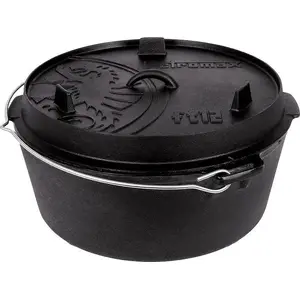 Dutch Oven Petromax FT12 with flat base (FT12-T) – cast iron outdoor cooking pot