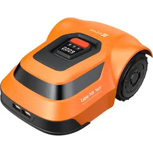 Robotic lawn mower EZVIZ RM600 — battery, 20 cm cutting width, max 600 m², Li-Ion 2 Ah, rain sensor, boundary wire 120 m, black
