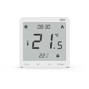 Iegriežams istabas termostats Tech ST-297z v3 programmējams balts — sienas temperatūras regulators