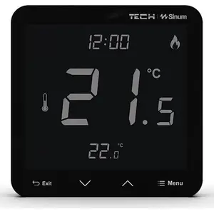 Проводной комнатный термостат R-S3 WG.23.0060 черный 230 В – проводной термостат, 230 В
