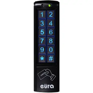 Electronic coded door lock Eura AC-30C7 black, keypad entry, surface-mount