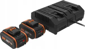 Worx WA3611 PowerShare Battery and Charger Set, 2 x 20V 4.0Ah Batteries with 2-Port Charger