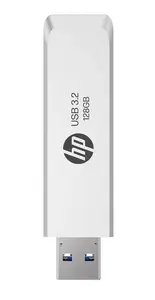 USB‑накопитель HP HPFD819W-A-128 — 128 ГБ, USB Type‑A 3.2 Gen 2, серебристый, слайдер