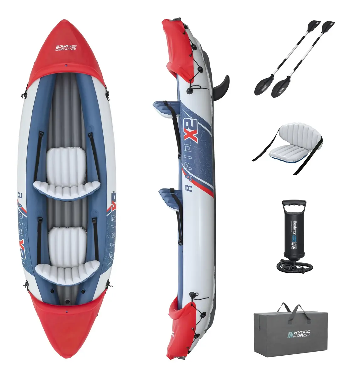 Bestway Hydro-Force Rapid X2 надувной 2-местный каяк Photo 12