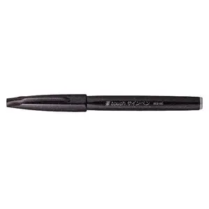 Фетровый кистевой маркер PENTEL Brush Sign SES15C-A — тонкий наконечник, чёрный, 1 шт.
