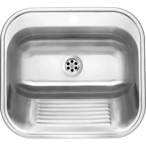 deante ZYK 010B single-bowl utility sink — undermount or wall-mounted, stainless-steel kitchen sink
