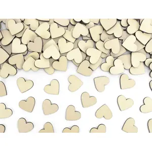 Decoration PartyDeco KONS2-100-KARTON wooden heart confetti 20×20 mm, pack of 50