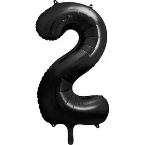Foil Number Balloon '2' PartyDeco 86 cm Black