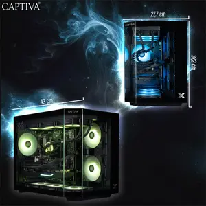 Настольный ПК Captiva Highend Gaming R90-031 с процессором AMD Ryzen 7 5700X, графикой NVIDIA GeForce RTX 5070 12GB, 32GB DDR4 RAM, 1TB SSD и Windows 11 Home
