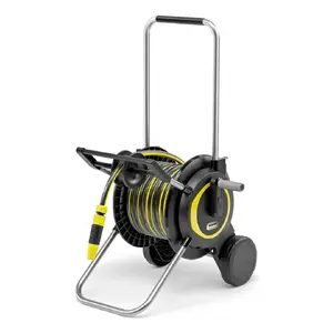 Тележка для шланга Karcher HT 4.20, катушка с шлангом 20 м, соединение 1/2", ручная намотка, чёрная