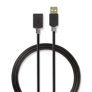 USB cable Nedis CCBW60010AT20 2 m USB 2.0 USB A Anthracite