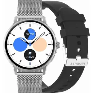 Умные часы Unisex Gravity GT12-7 Черные Bluetooth Звонки Дополнительный ремешок