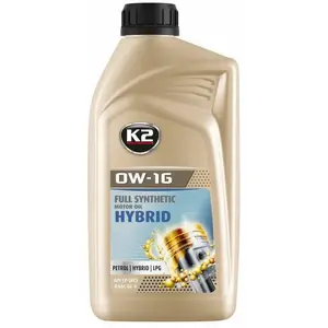 Engine Oil K2 0W-16 Hybrid 1 L — Synthetic Low-Viscosity Motor Oil for Hybrid Vehicles