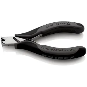 Ручной кабельный резак Knipex 64 02 115 ESD Черный Нержавеющая сталь 1.6 см лезвие