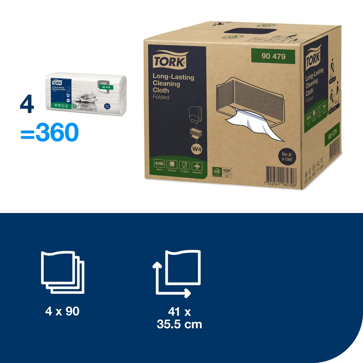 Cleaning cloths Tork W4 — pack of 75 Photo 4