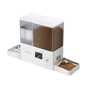 Pet water fountain and feeder Rojeco 2-in-1 model RYTJAJO-DP — 3.5 L water, 5 L food (white)