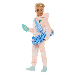 Lele Barbie Dream Besties Ken Vīriešu Daudzkrāsu ar 9 Vasaras un Skrituļdēļa Tematikas Piederumiem Bērniem no 4 Gadiem
