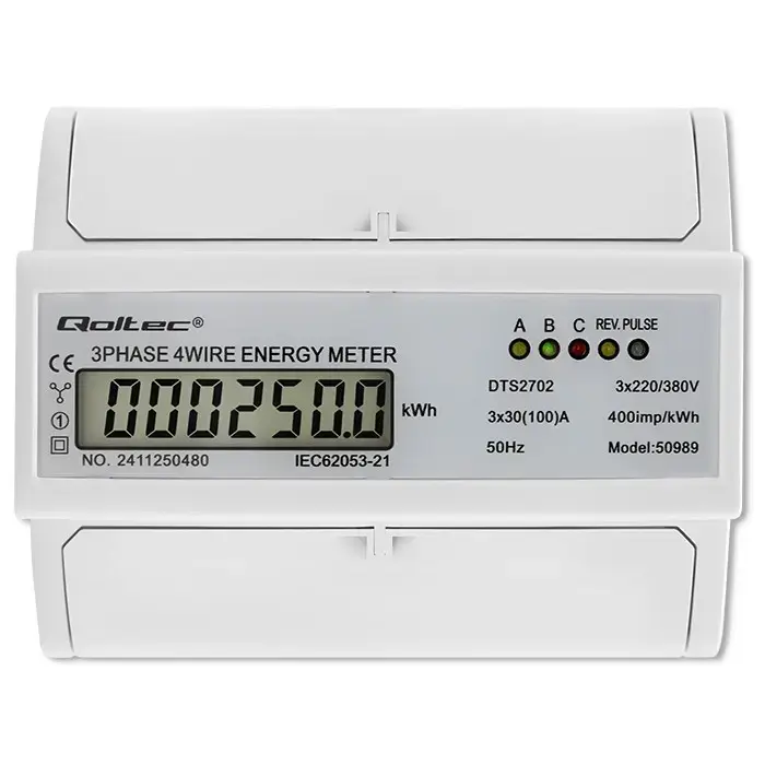 Trīsfāžu skaitītājs QOLTEC 50989 — 400V 100A Photo 2