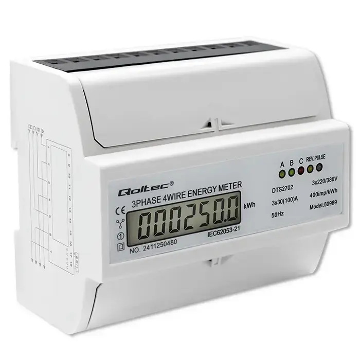 Trīsfāžu skaitītājs QOLTEC 50989 — 400V 100A Photo 5