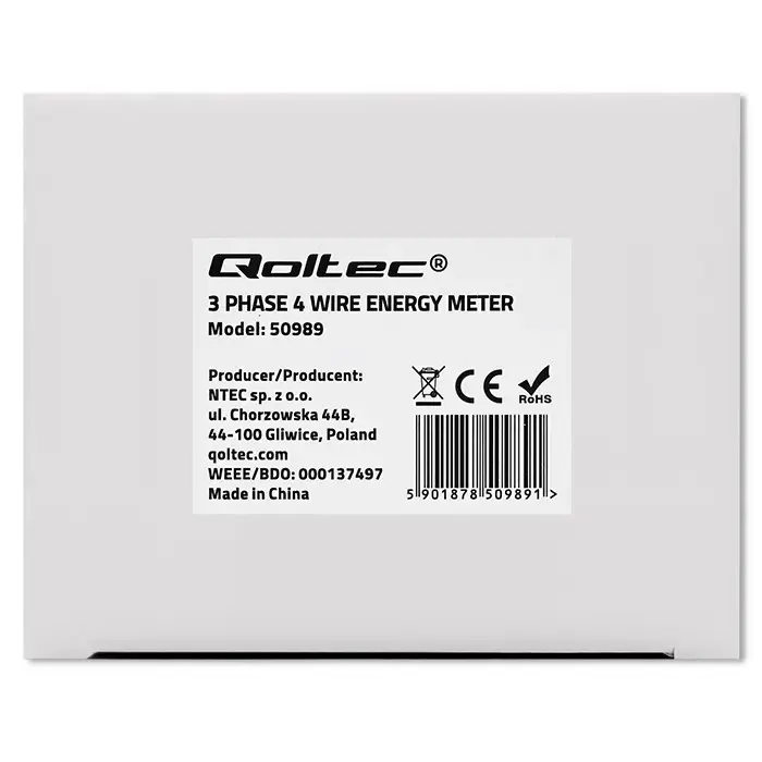 Trīsfāžu skaitītājs QOLTEC 50989 — 400V 100A Photo 11