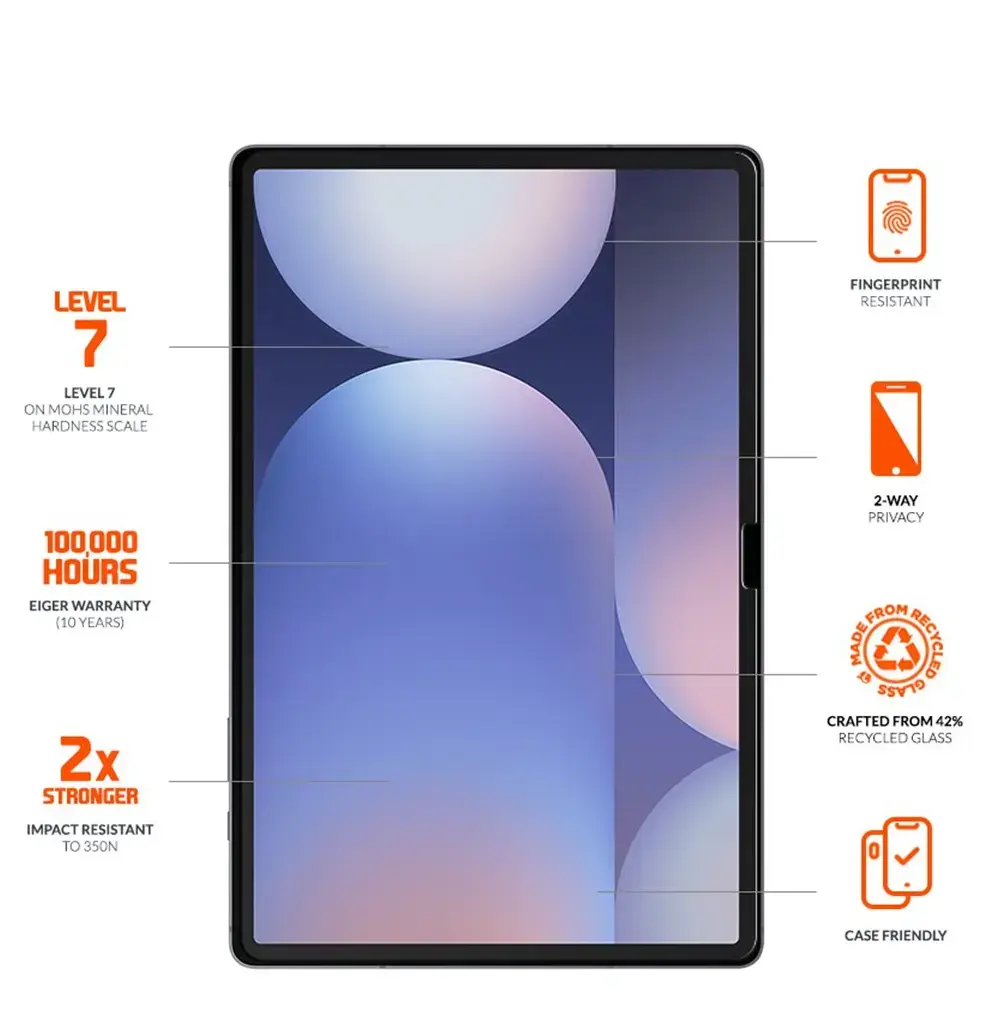 Защитное стекло EIGER EGMSP00330 Samsung Galaxy Tab S10 FE+ Photo 3
